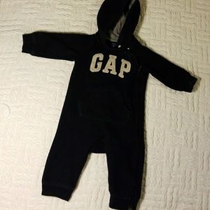 Baby boy hooded romper